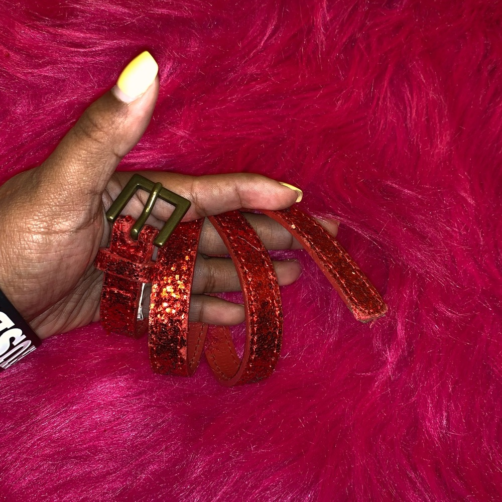 Red glitter belt